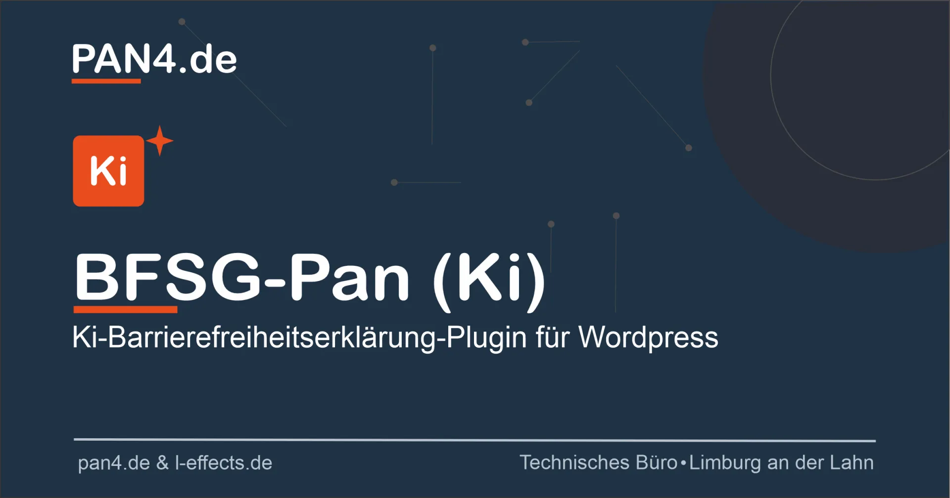 BFSG-Pan Ki-Wordpress-Barrierefreiheitserklärungplugin mit Logo und Websiteangaben von pan4.de und i-effects.de - |Pan4.de Plugins Abo Frei